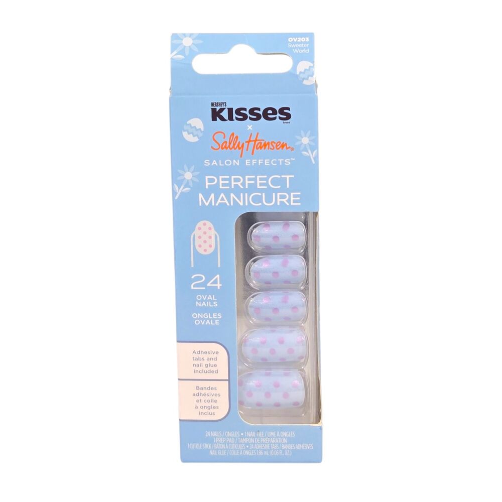 Sally Hansen Hershey Kisses Perfect Manicure Nails 24ct Oval Sweeter World NIB